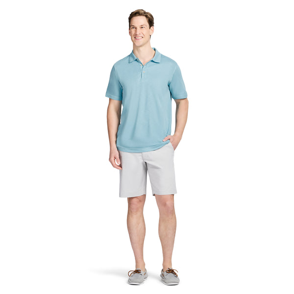DOCKSIDE S/S SLUB POLO - MILKY BLUE – IZOD