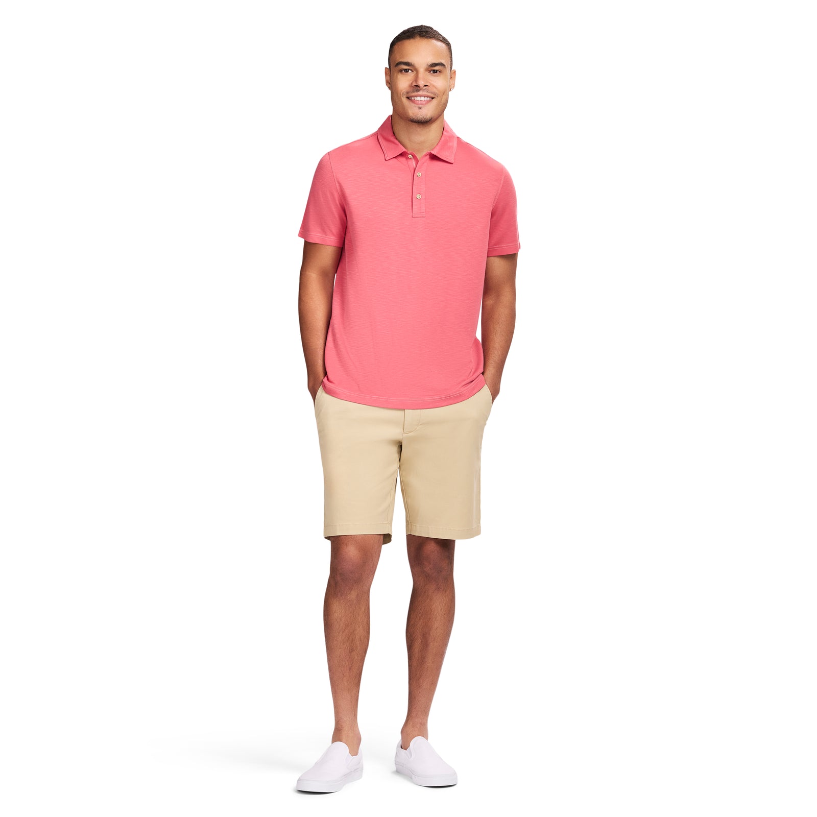 DOCKSIDE S/S SLUB POLO - HOLLY BERRY – IZOD