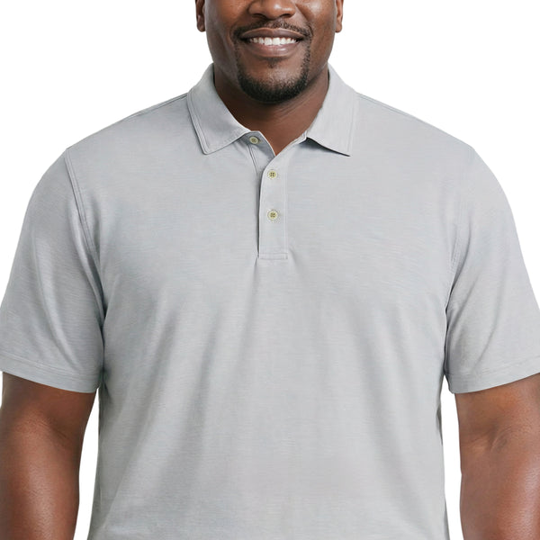 BIG & TALL DOCKSIDE SLUB S/S POLO - HARBOR MIST – IZOD