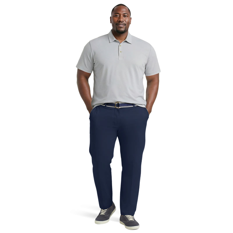 BIG & TALL DOCKSIDE SLUB S/S POLO - HARBOR MIST – IZOD