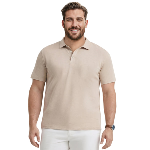 BIG & TALL DOCKSIDE SLUB S/S POLO - CROCKERY – IZOD