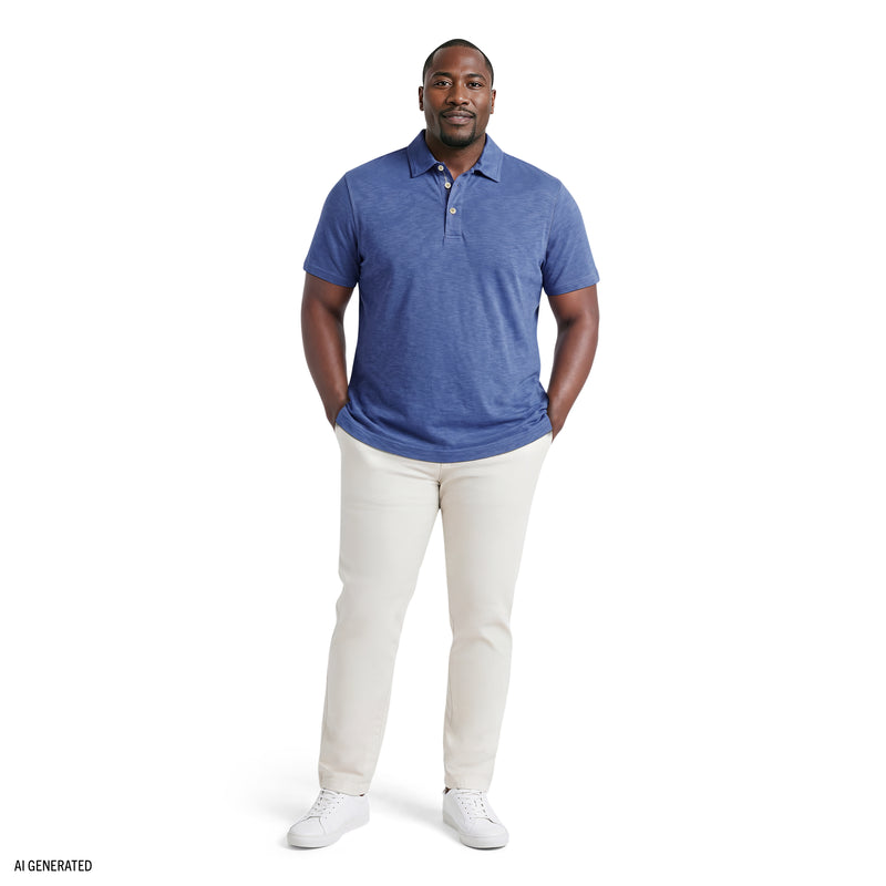 BIG & TALL DOCKSIDE SLUB S/S POLO - TRUE NAVY – IZOD