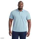 BIG & TALL DOCKSIDE SLUB S/S POLO - MILKY BLUE