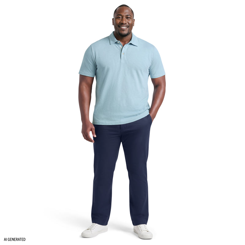 BIG & TALL DOCKSIDE SLUB S/S POLO - MILKY BLUE – IZOD
