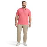 BIG & TALL DOCKSIDE SLUB S/S POLO - HOLLY BERRY
