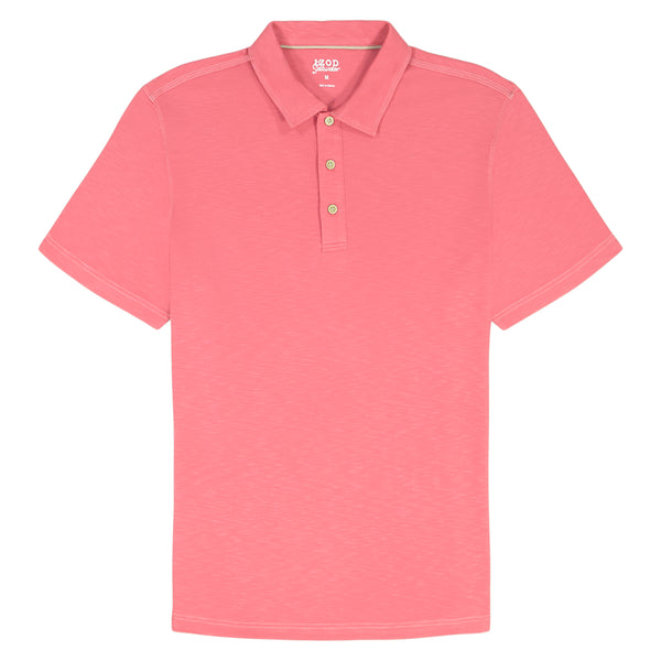 BIG & TALL DOCKSIDE SLUB S/S POLO - HOLLY BERRY – IZOD