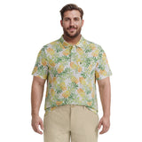 BIG & TALL SUNSHIELD PERFORMANCE S/S PRINTED POLO - LEMON DROP