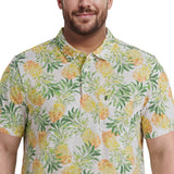 BIG & TALL SUNSHIELD PERFORMANCE S/S PRINTED POLO - LEMON DROP