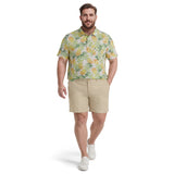 BIG & TALL SUNSHIELD PERFORMANCE S/S PRINTED POLO - LEMON DROP