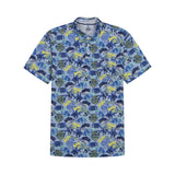 SUNSHIELD PERFORMANCE S/S PRINTED POLO - CHAMBRAY BLUE