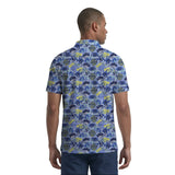 SUNSHIELD PERFORMANCE S/S PRINTED POLO - CHAMBRAY BLUE