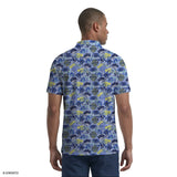 SUNSHIELD PERFORMANCE S/S PRINTED POLO - CHAMBRAY BLUE