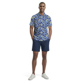SUNSHIELD PERFORMANCE S/S PRINTED POLO - CHAMBRAY BLUE