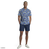 SUNSHIELD PERFORMANCE S/S PRINTED POLO - CHAMBRAY BLUE