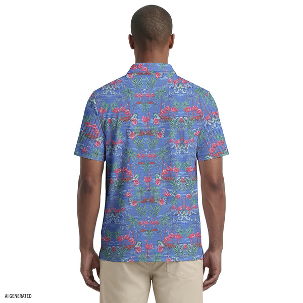 Sunshield Performance S/S Printed Polo - Vallarta Blue – IZOD