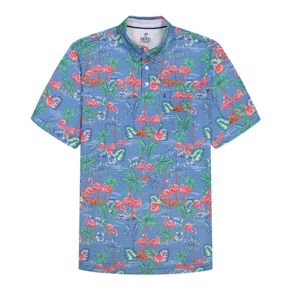 3.5万deuxieme classe⭐︎25SS SOIE POLOSHIRT BIG & TALL SUNSHIELD PERFORMANCE S/S PRINTED POLO - VALLARTA BLUE