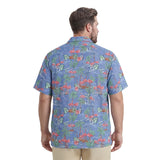 BIG & TALL SUNSHIELD PERFORMANCE S/S PRINTED POLO - VALLARTA BLUE
