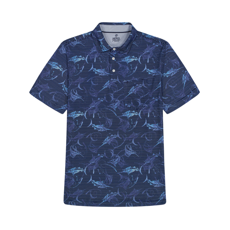 Sunshield Performance S/S Printed Polo - Blue Depths – IZOD