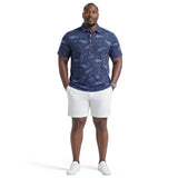 BIG & TALL SUNSHIELD PERFORMANCE S/S PRINTED POLO - BLUE DEPTHS