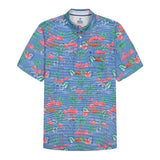 SUNSHIELD PERFORMANCE S/S PRINTED POLO - VALLARTA BLUE