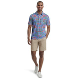 SUNSHIELD PERFORMANCE S/S PRINTED POLO - VALLARTA BLUE