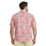 BIG & TALL SUNSHIELD PERFORMANCE S/S PRINTED POLO - ROSE OF SHARON