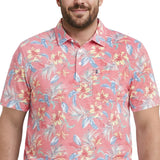 BIG & TALL SUNSHIELD PERFORMANCE S/S PRINTED POLO - ROSE OF SHARON