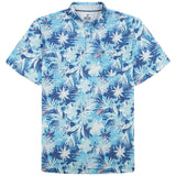 Izod Mens Polo Sunshield Performance Short Sleeve Printed Polo Blue 
