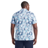 BIG & TALL SUNSHIELD PERFORMANCE S/S PRINTED POLO - AQUARIUS