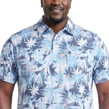 BIG & TALL SUNSHIELD PERFORMANCE S/S PRINTED POLO - AQUARIUS