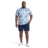 BIG & TALL SUNSHIELD PERFORMANCE S/S PRINTED POLO - AQUARIUS