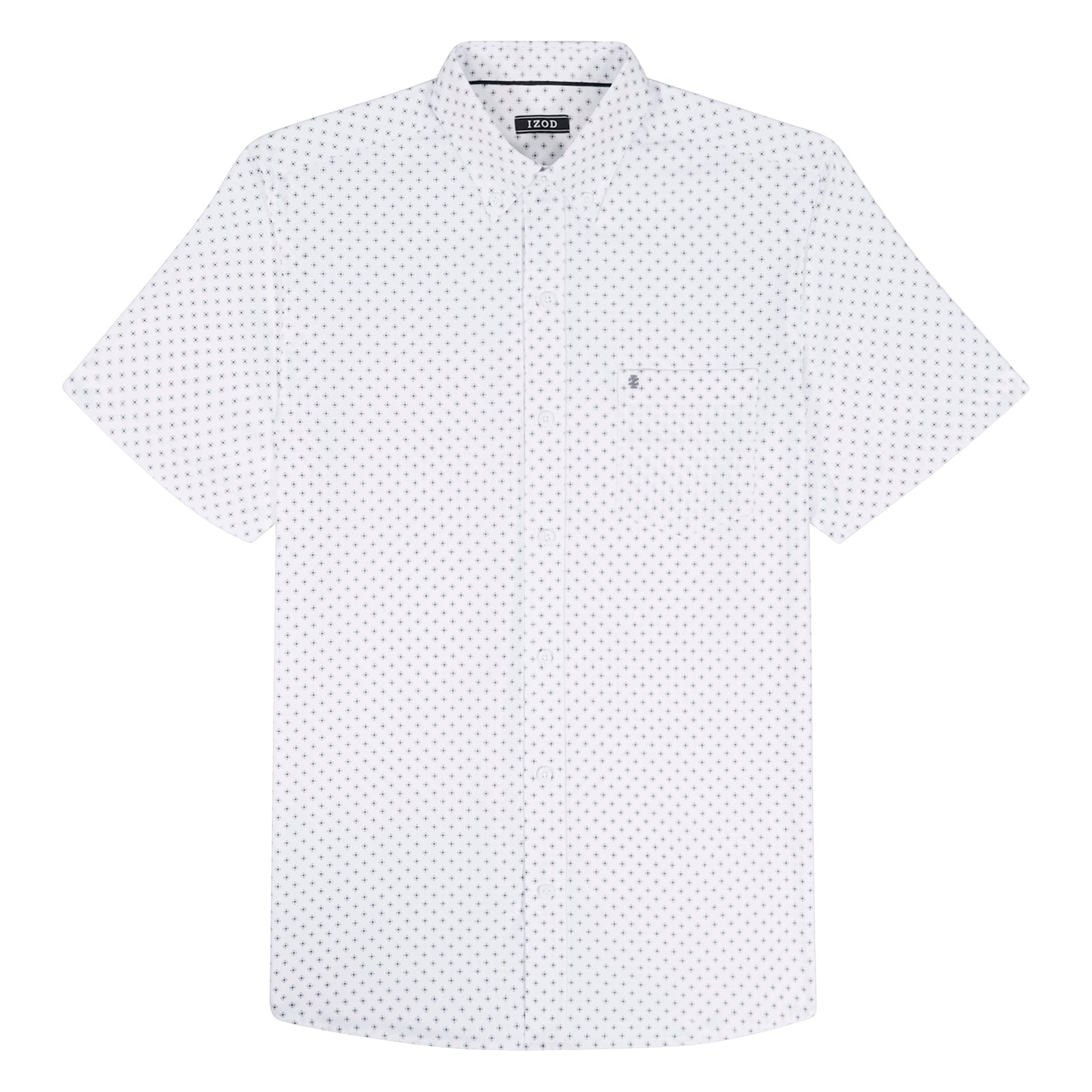 BREEZE S/S PRINTED BUTTON-DOWN SHIRT - BRIGHT WHITE – IZOD