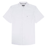BREEZE S/S PRINTED BUTTON-DOWN SHIRT - BRIGHT WHITE