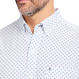 BREEZE S/S PRINTED BUTTON-DOWN SHIRT - BRIGHT WHITE