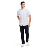 BREEZE S/S PRINTED BUTTON-DOWN SHIRT - BRIGHT WHITE