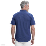 BREEZE S/S PRINTED BUTTON-DOWN SHIRT - TWILIGHT BLUE