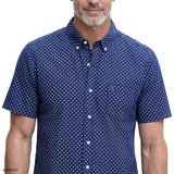 BREEZE S/S PRINTED BUTTON-DOWN SHIRT - TWILIGHT BLUE