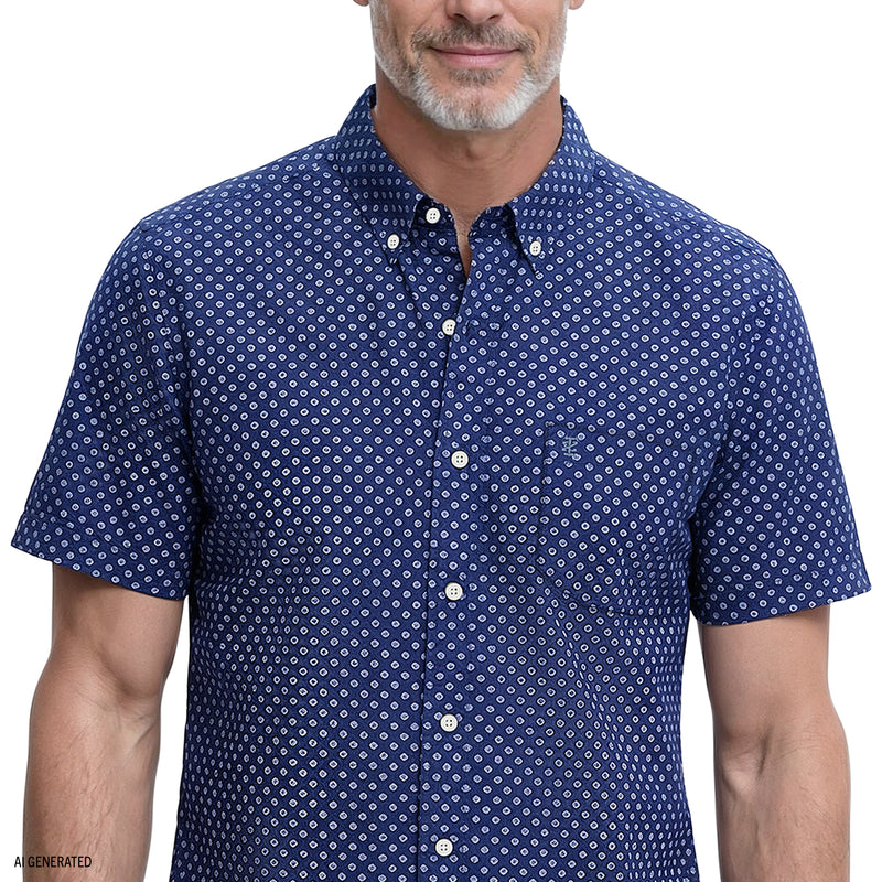 mens blue short sleeve dress shirts IZOD Men's Breeze Button Down Shirt, Blue, XL, Geometric Pattern this short sleeve sleeve_3/4 Sleeves MAIN COLOUR:CRIMSON Stunning Mermaid V Neck