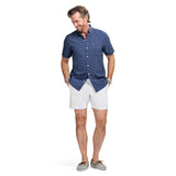 BREEZE S/S PRINTED BUTTON-DOWN SHIRT - TWILIGHT BLUE