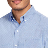 BREEZE S/S PRINTED BUTTON-DOWN SHIRT - CORNFLOWER BLUE