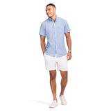 BREEZE S/S PRINTED BUTTON-DOWN SHIRT - CORNFLOWER BLUE