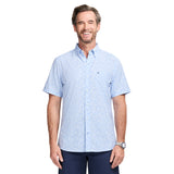 BREEZE S/S PRINTED BUTTON-DOWN SHIRT - CORNFLOWER BLUE