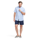 BREEZE S/S PRINTED BUTTON-DOWN SHIRT - CORNFLOWER BLUE
