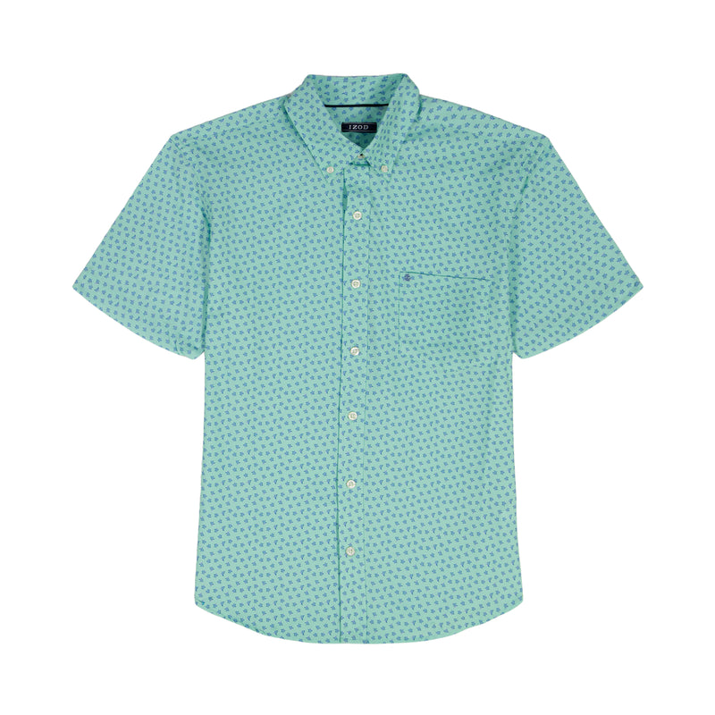 BREEZE S/S PRINTED BUTTON-DOWN SHIRT - CABBAGE – IZOD