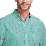 BREEZE S/S PRINTED BUTTON-DOWN SHIRT - CABBAGE