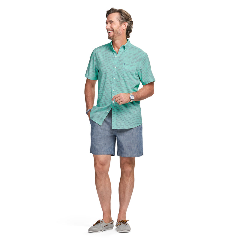 BREEZE S/S PRINTED BUTTON-DOWN SHIRT - CABBAGE – IZOD