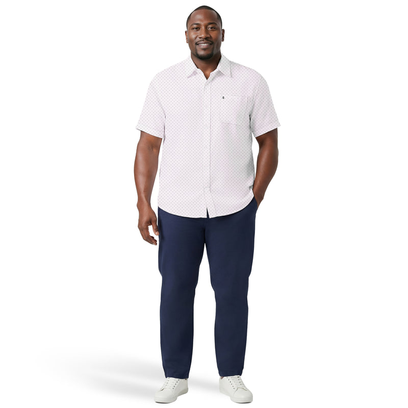 Big & Tall Breeze S/S Printed Button-Down Shirt - Bright White – IZOD