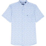 BIG & TALL BREEZE S/S PRINTED BUTTON-DOWN SHIRT - CORNFLOWER BLUE