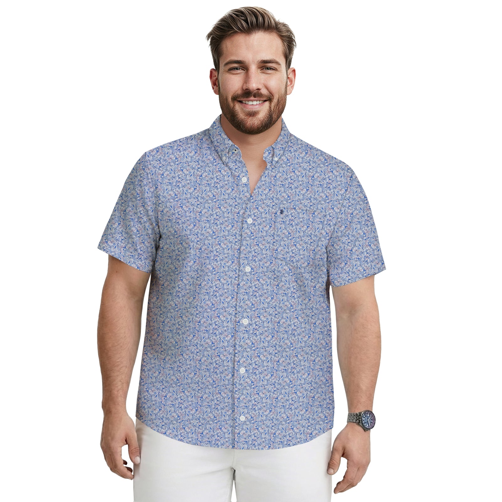 Big & Tall Breeze S/S Printed Button-Down Shirt - Regatta – IZOD