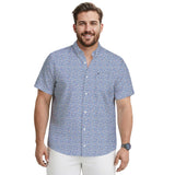 BIG & TALL BREEZE S/S PRINTED BUTTON-DOWN SHIRT - REGATTA